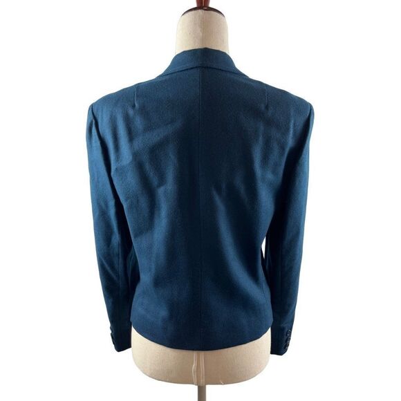 Vintage Young Pendleton Pure Virgin Wool Button Up Blazer Jacket Blue Size 11/12 - Picture 5 of 10